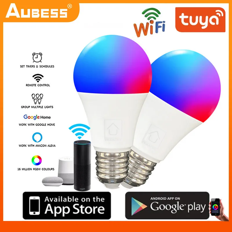 

Smart Wifi Bulb Dimming Light Bulb 9W RGBCW Smart Light Bulb Smart Life APP Remote Voice Control Work With Alexa Google Home
