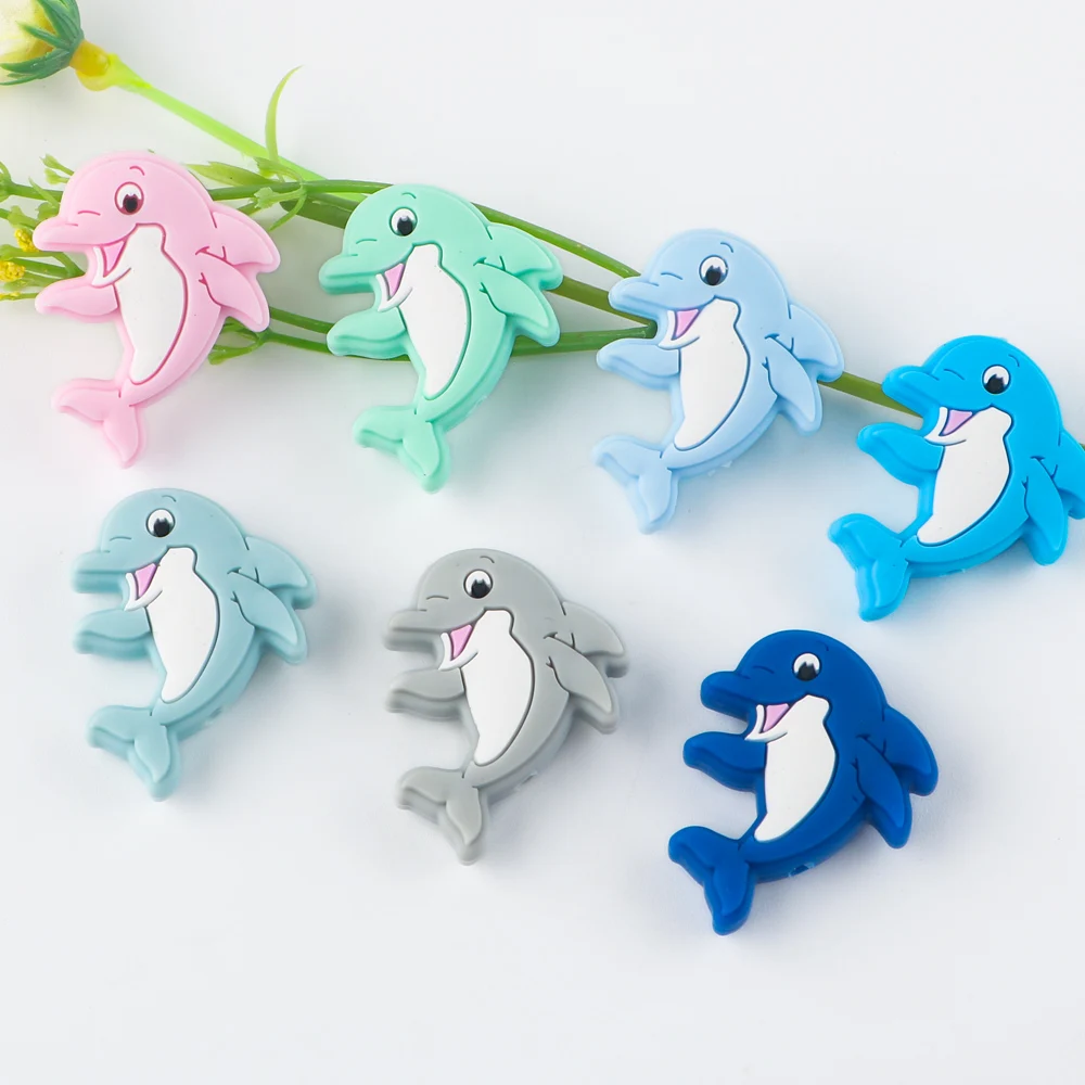 Kovict 50-200Pcs New Cartoon Dolphin Pumpkin Peach Silicone Beads DIY  Jewelry Bracelets Making Necklace Accessories