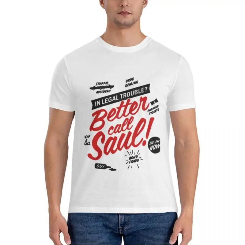

Классическая мужская футболка Better Call Saul, белая мужская футболка Better call Saul, брендовая футболка с графическим рисунком, Мужская хлопковая футболка