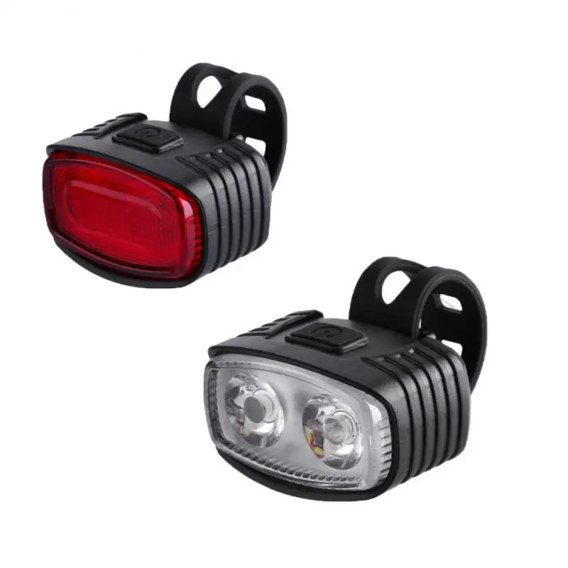 

Abs Material Riding Headlights Wear-resistant 3 Light Mode Bike Tail Light Usb Rechargeable Night Riding Head Lamp Led Lamp Bead