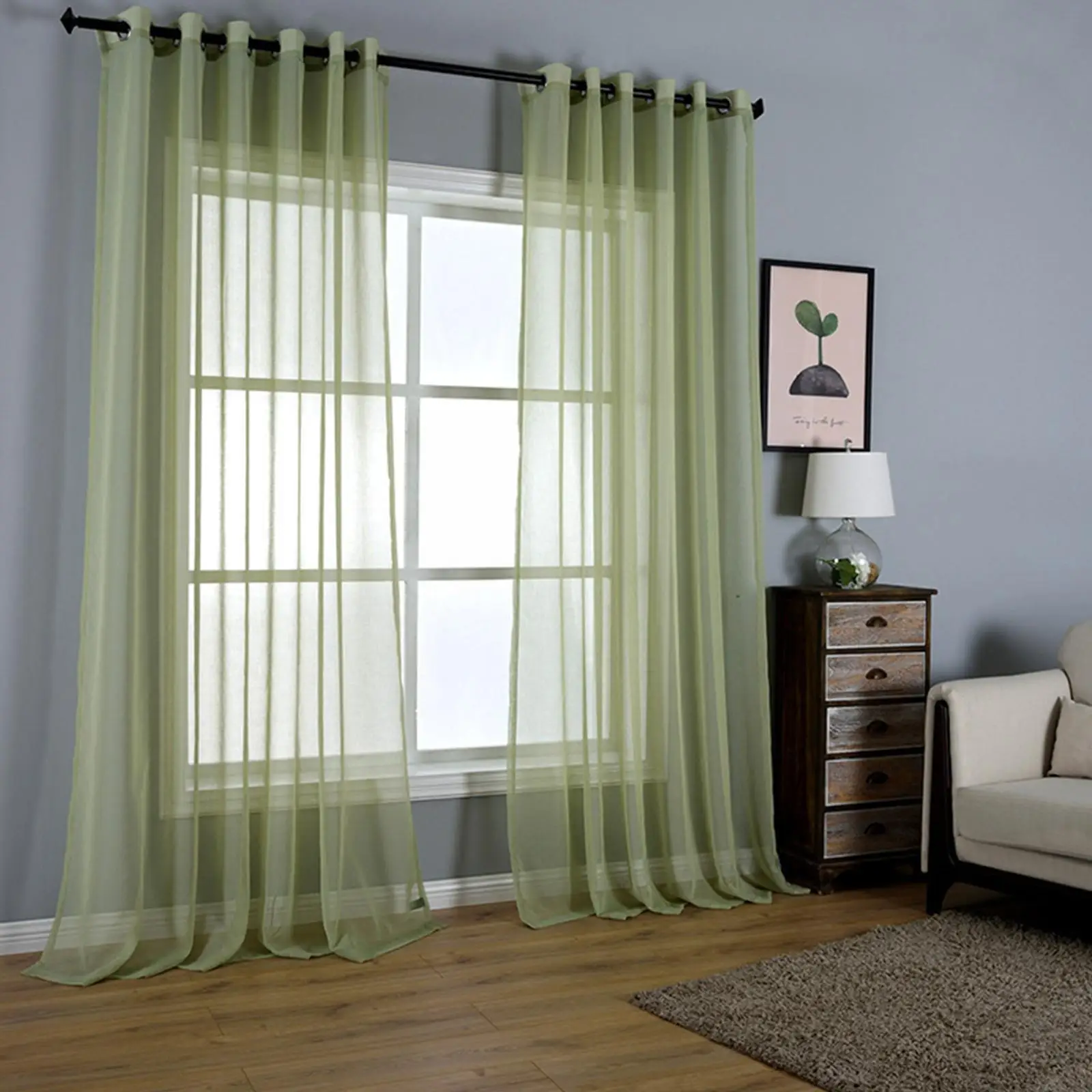 Льняные прозрачные шторы 2 шт. вертикальные драпировки однотонные для спальни