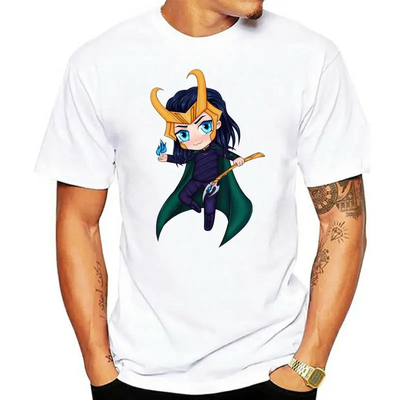 

Футболка Loki мужская с принтом, удобная дышащая хлопковая тенниска с коротким рукавом, Повседневная модная майка в стиле Харадзюку, на лето