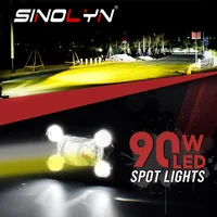 12V 24V LED Spotlight Work Light Fog Lights DRL Bi LED Car LED Lamp Automobiles Motorcycles Truck Off Road 6000K+3000K Car Light