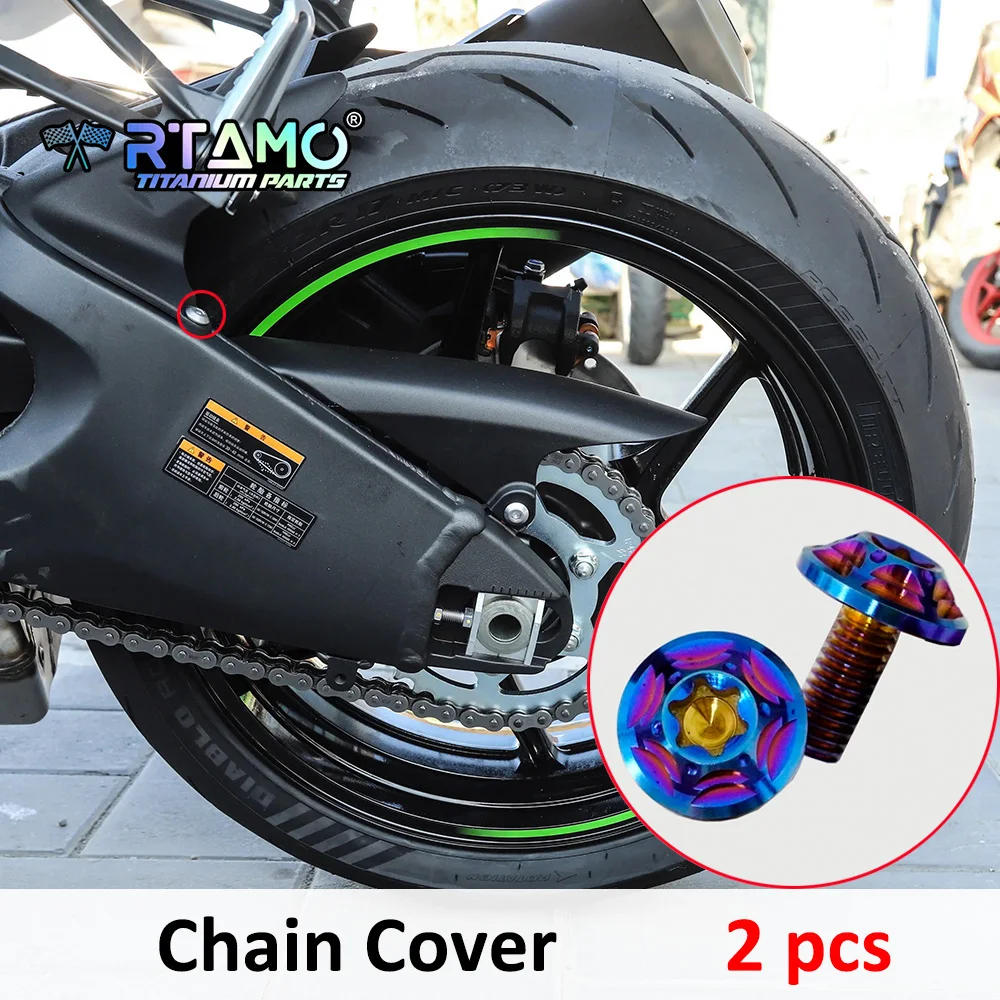 

Болт из титанового сплава RTAMO, крышка двигателя, маятник, гайка задней звездочки, винт крышки трубы, подходит для Kawasaki ZX-6R