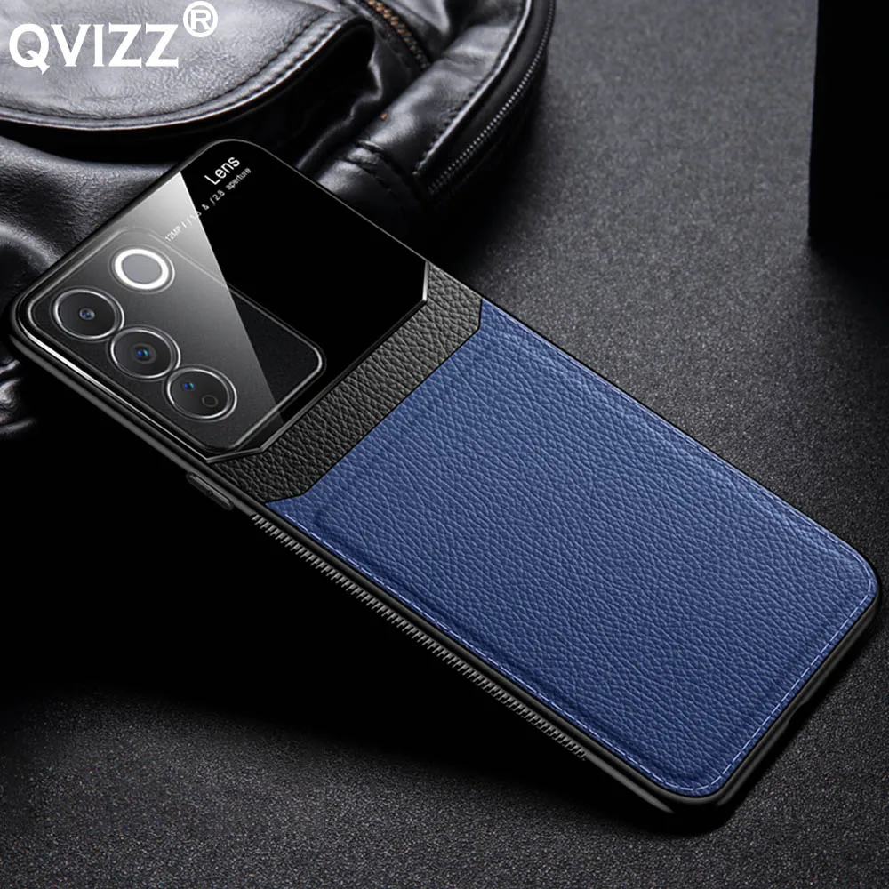 

Leather Case for Vivo S16 Pro S16E S16Pro Luxury Plexiglass Soft Silicone Edges Hard Phone Cover for VivoS16 VivoS16E VivoS16Pro