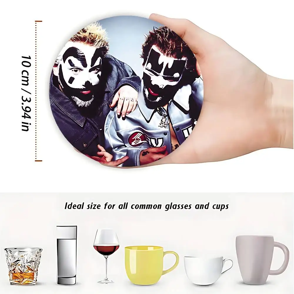 Фото Деревянные подставки под кружки Hip Hop I-Insane Clown Posse ICP, круглые, 10 см, для фанатов косплея, коллекционные, подарки для друзей №3