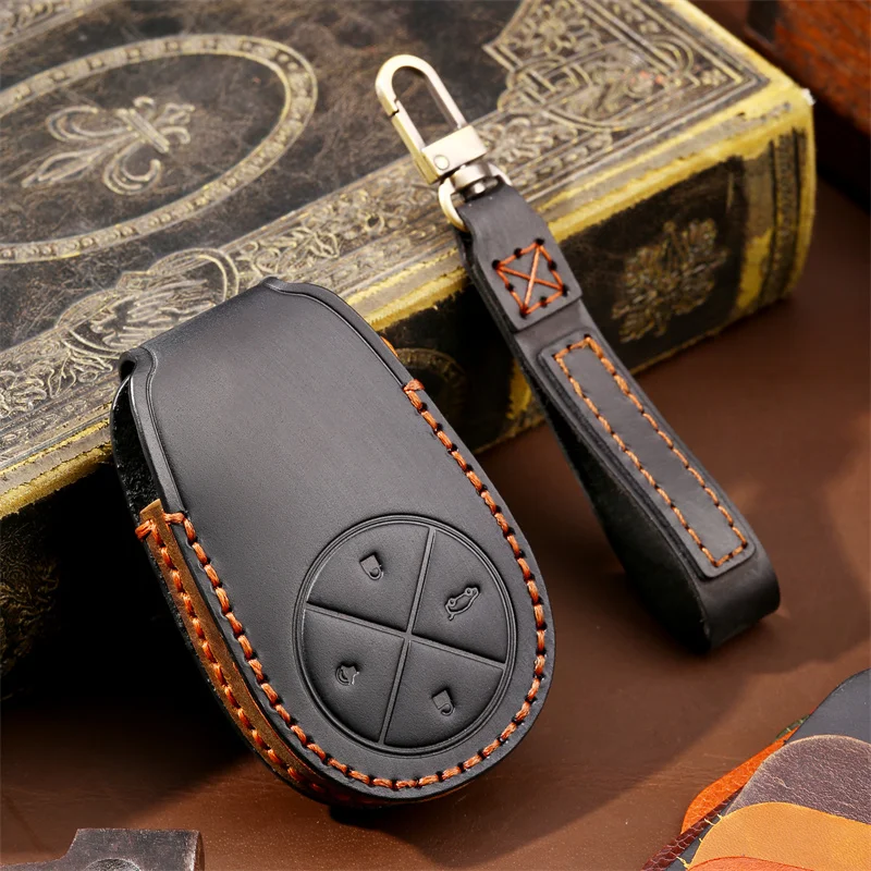 

Leather Car Key Case Cover Fob Protector Accessories for Nio ES6 ES8 Luxury Keychain Shell Holder Bag Cowhide