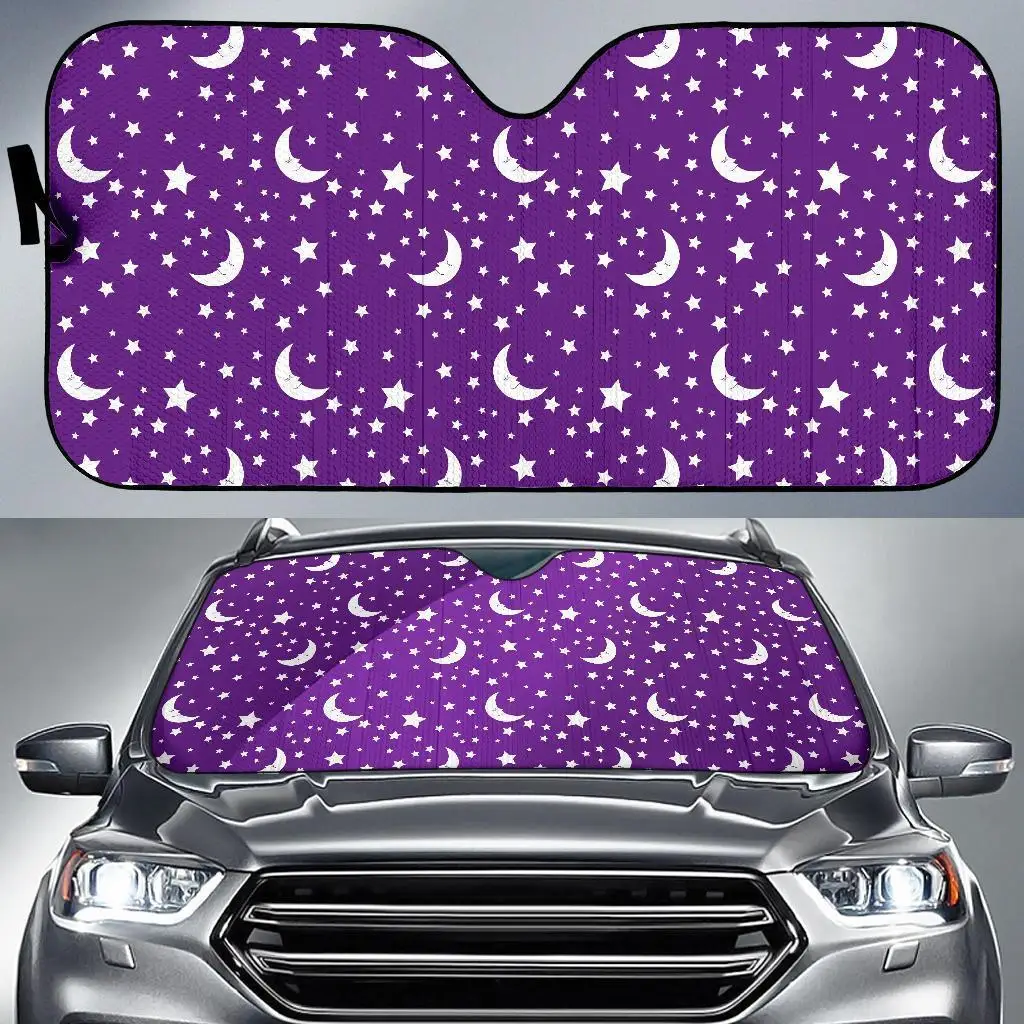 

Moon Purple Pattern Print Auto Sun Shade Car Windshield Window Cover Sunshade