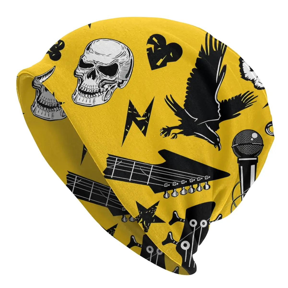 

В стиле панк-рок-н-ролл граффити желтая уличная тяжелая металлическая модель 1960s в стиле панк зимние теплые походные шапки двойная искусств...