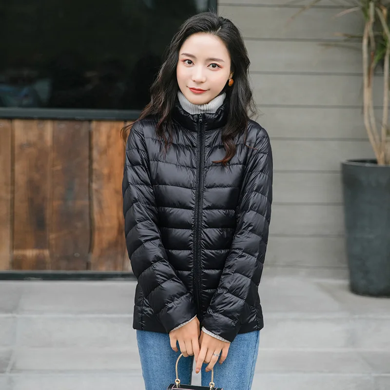 SeigurHry Women's Lightweight Long-Sleeve Full-Zip Water-Resistant Packable Puffer Jacket Winter Coat with Pockets Abrigos