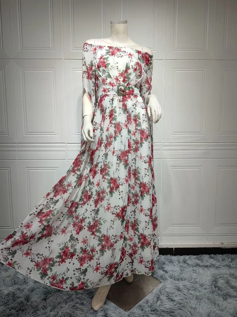 Morocco Muslim Dress Abaya Women Kaftans Evening Dresses Woman Dubai Turkey Islam Party Floral Long Dress Robe Longue Vestido