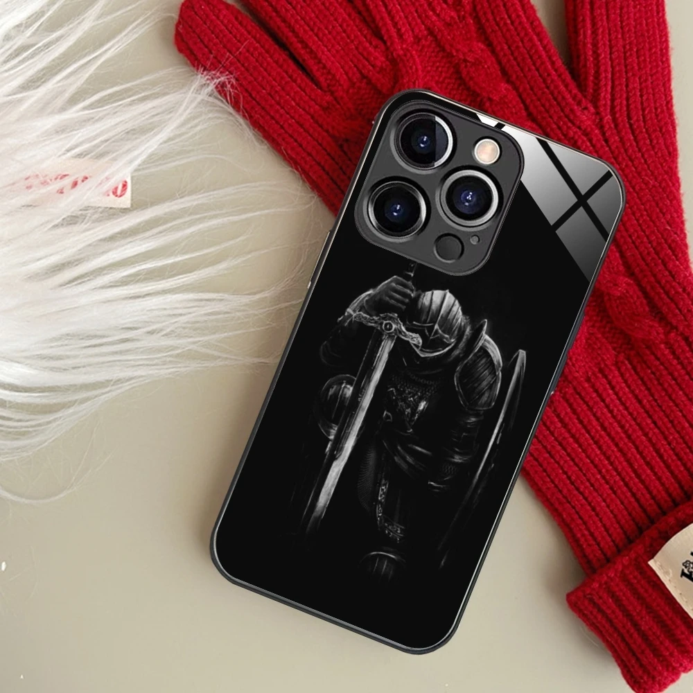 Чехол для мобильного телефона с изображением черепа воина рыцаря iPhone 15 14 13 12 11 X XR