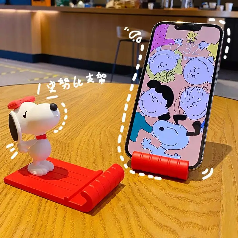 

Kawaii Sanrio Snoopy Cartoon Cute Toys Doll Mobile Phone Stand Portable Mobile Phone Holder Girl Desktop Decoration Ornament