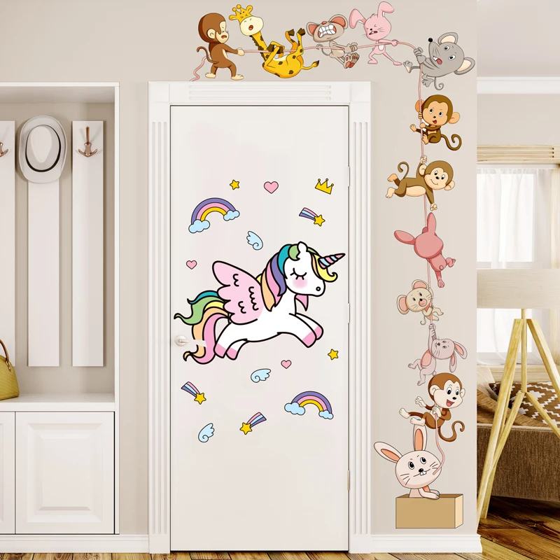 

[SHIJUEHEZI] Animals Wall Stickers DIY Unicorn Monkeys Wall Decals for Kids Rooms Baby Bedroom Children Nursery House Decoration