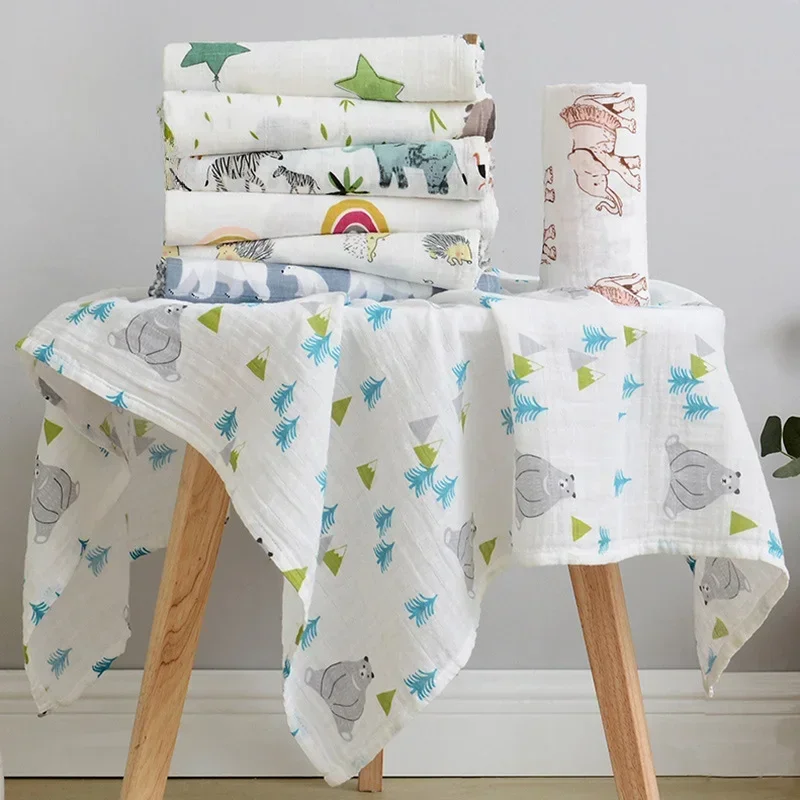 Детское банное полотенце одеяло из 100% хлопка 6-слойный банный халат для