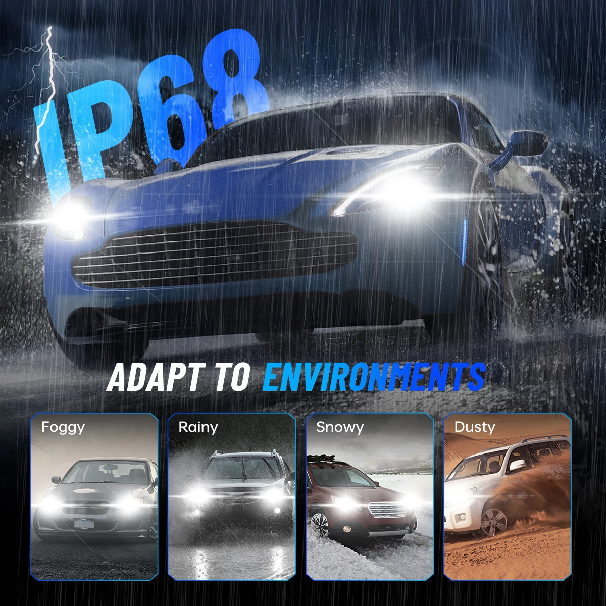 NOVSIGHT N94 RHD LED фара для автомобилей с правым рулем H4 H7 H11 9003 9005 9006 6500K 120W LED автомобильные противотуманные фары. (art.: 3920dd20fcc4f) - 3920dd20fcc4f