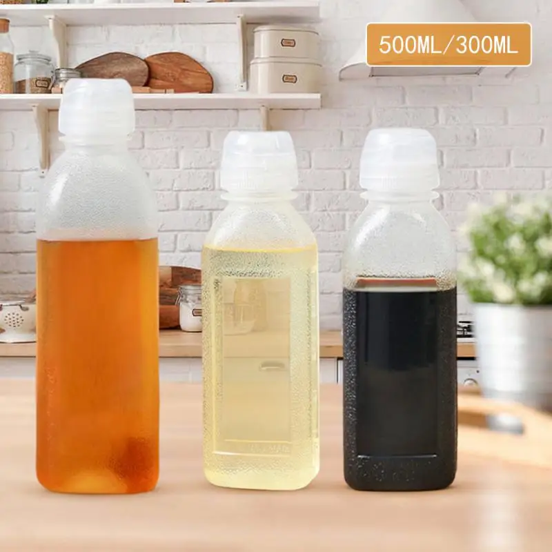 

300ml/500ml Kitchen Squeeze Oil Bottle Oil Spray Dispenser Bottle Condiment Cooking Tools Ketchup Mustard Vinegar Olive Oil BBQ