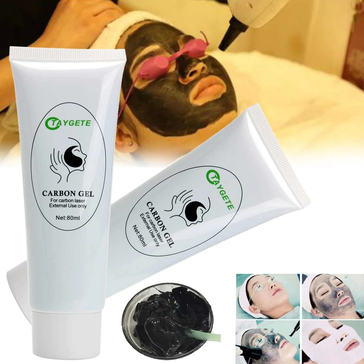 

80ml Soft Laser Carbon Gel Natural Powdered for ND Yag Laser Skin Rejuvenation Cream Activ Face Whitening Massage
