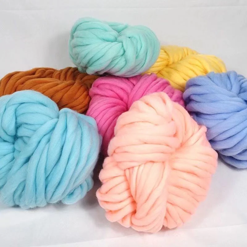 

250g Super Bulky Arm Knitting Wool Roving Knitted Blanket Chunky Wool Yarn Super Thick Yarn for Knitting/Crochet/Carpet/Hats