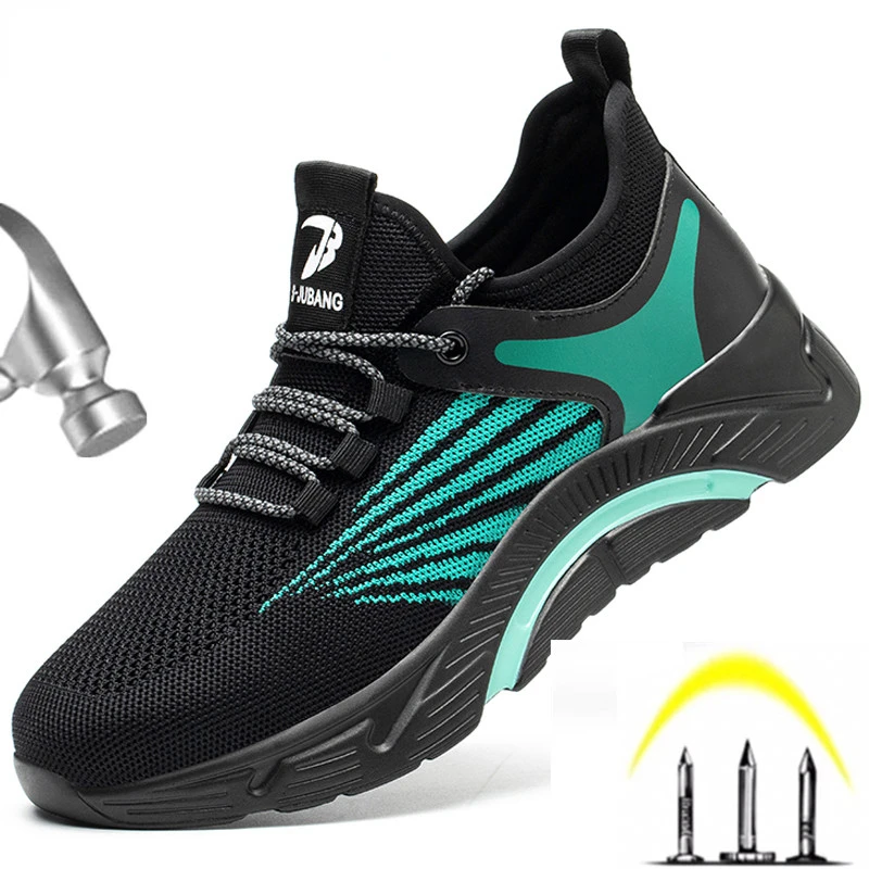 

Safety Shoes Men Sneakers Indestructible Men Shoes Puncture-Proof Work Shoes Breathable Male Steel Toe Shoes Plus Size 49 50 51