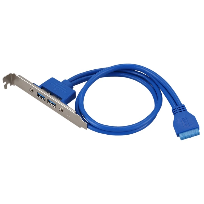 

NEW-50Cm 20 Pin Header Cable To USB 3.0 Type A Female PCI Bracket