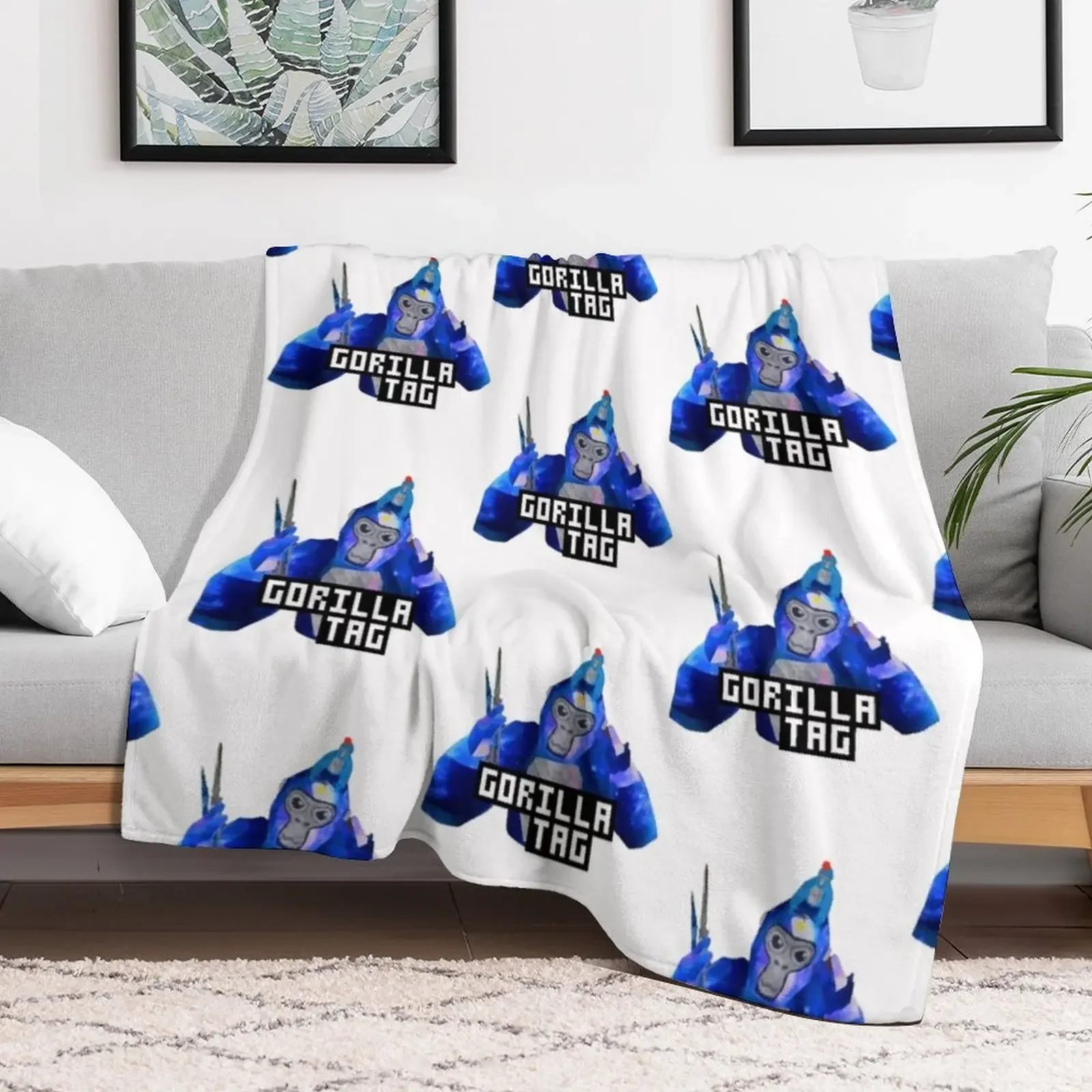 Gorilla Tag Monkey Hat от POLKART Плед Одиночное декоративное утяжеленное одеяло для диванов