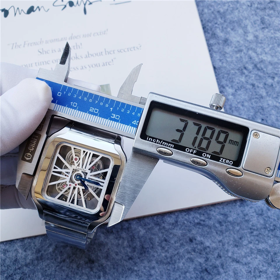 

Luxury Black Silver Quarzt Watch Stainless Steel Material Butterfly Buckle Diamond Women's Watches Dial 38mm Work With Battery