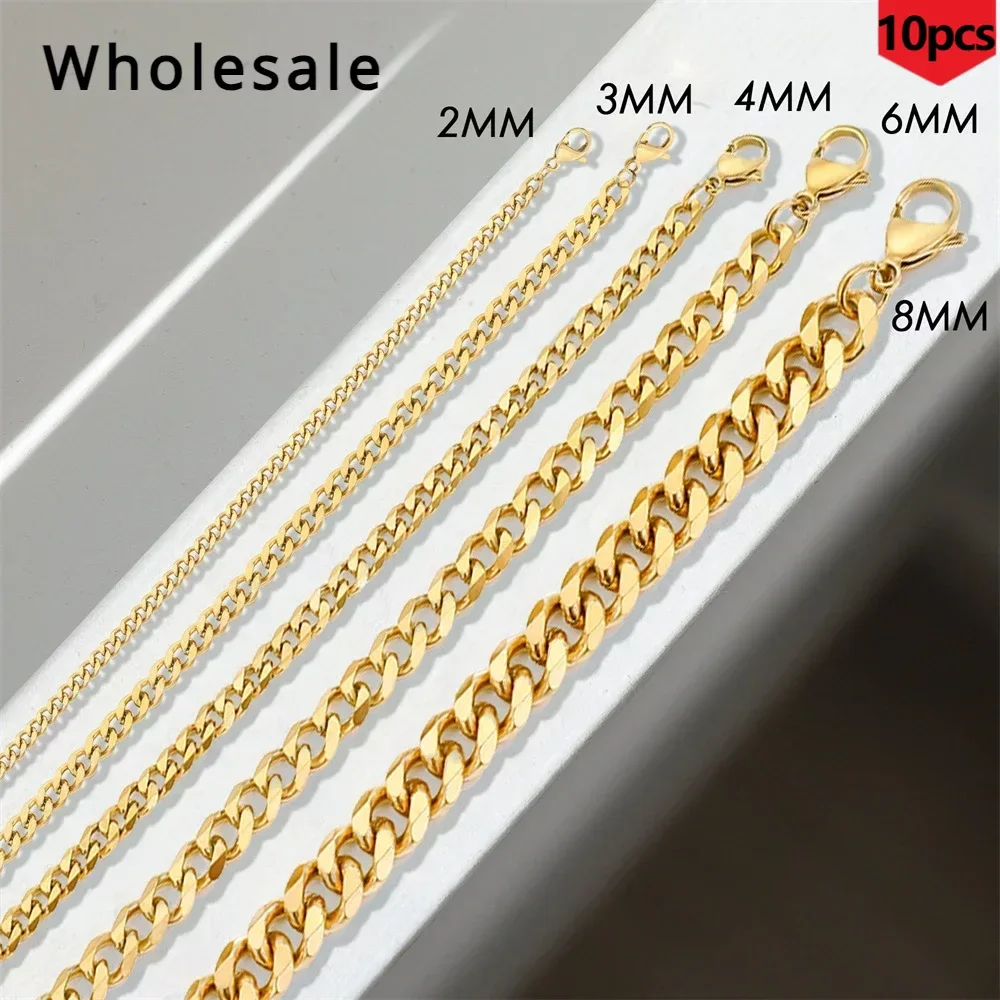 Цепочка кубинская для мужчин и женщин ожерелье из нержавеющей стали в стиле панк