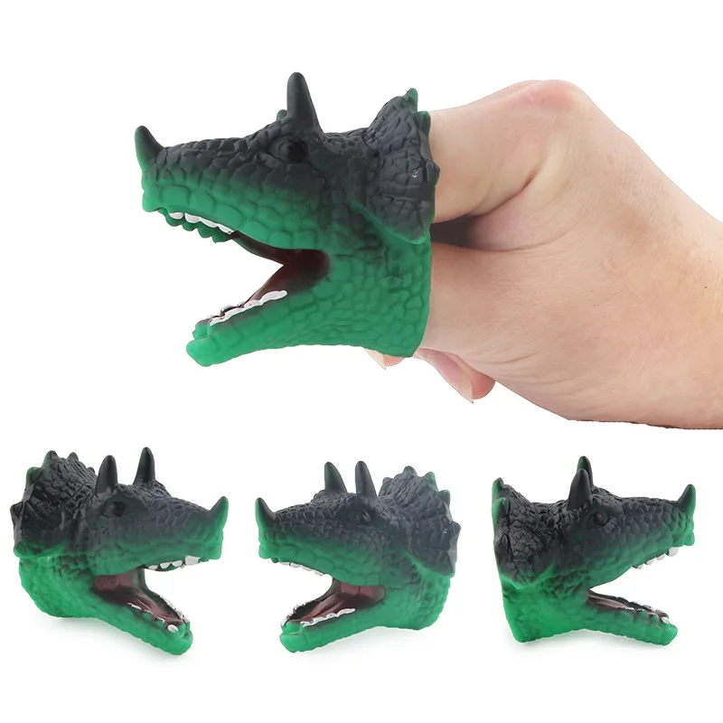 

1Pc Finger Dinosaur Puppet Toys Battle Role Play Toy Tell Story Props Mini Hand Animal Model Funny Doll Christmas Gift for Kids