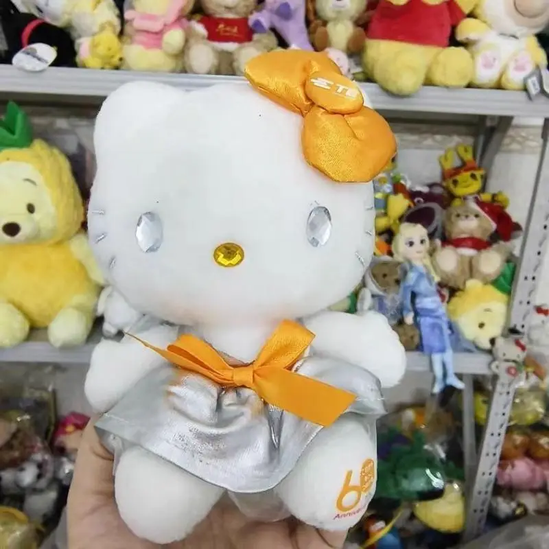

Sanrio Hello Kitty Doll Kitty Kawaii Plushie Cat Plush Toy with Diamond Women Stuffed Girl Kt Cat Doll Doll Birthday Plush Gift