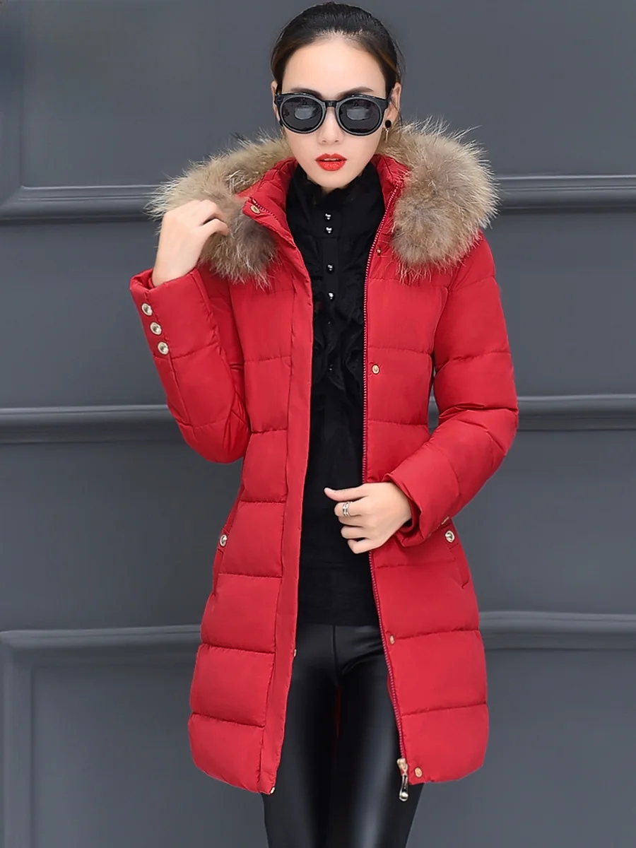 Пуховик Дятел с хлопковой подкладкой женская одежда средней длины новинка 2024