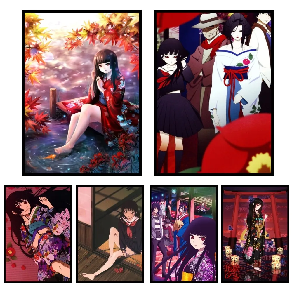 Постер Hell Girl Jigoku Shoujo, бумажный постер с принтом для дома, гостиной, спальни, входа, бара, ресторана, кафе, художественное украшение