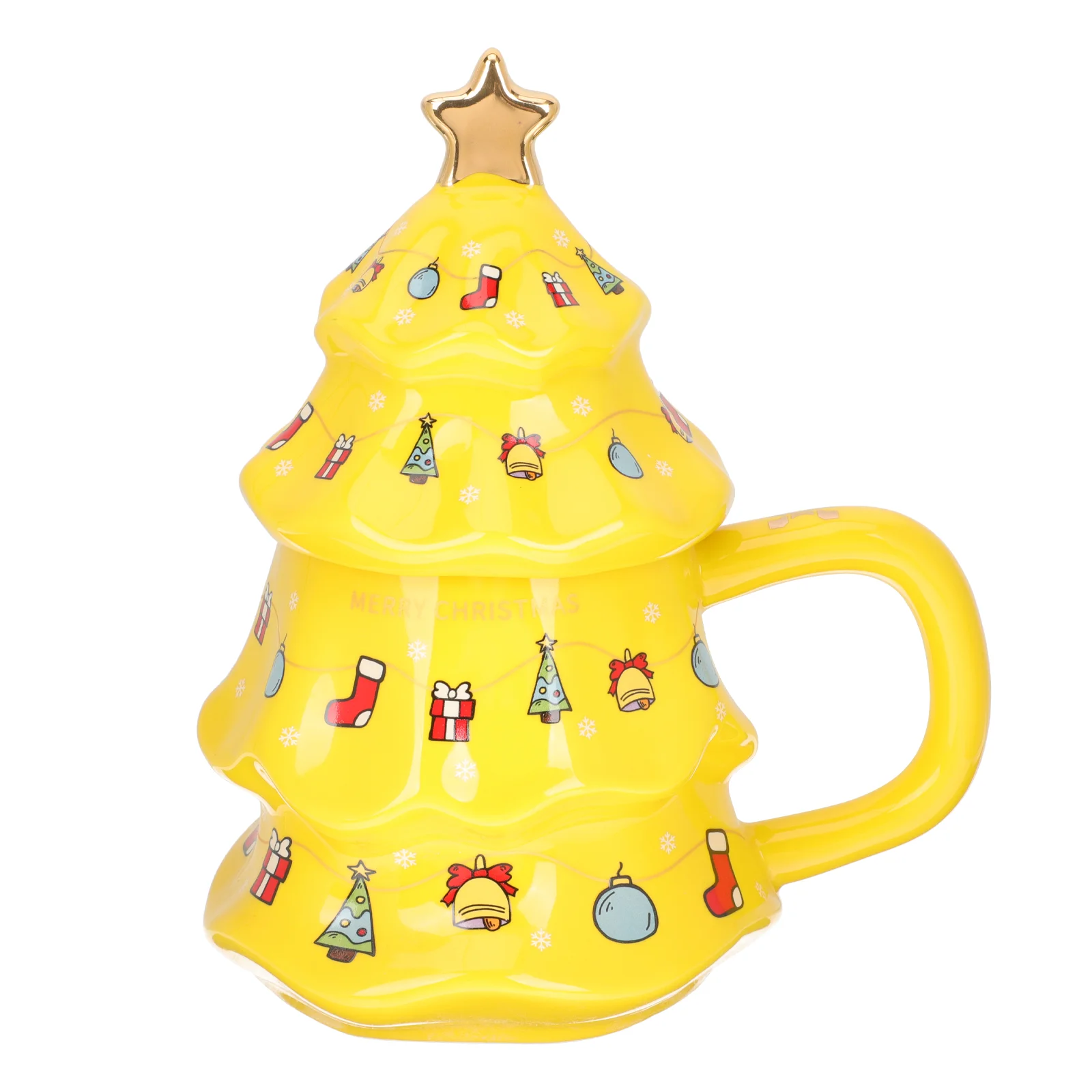 

Mug Christmas Cup Coffee Mugs Ceramic Xmas Tea Cartoon Tree Unique Water Holiday Lid Drinkingcups Patternsanta Shaped Office