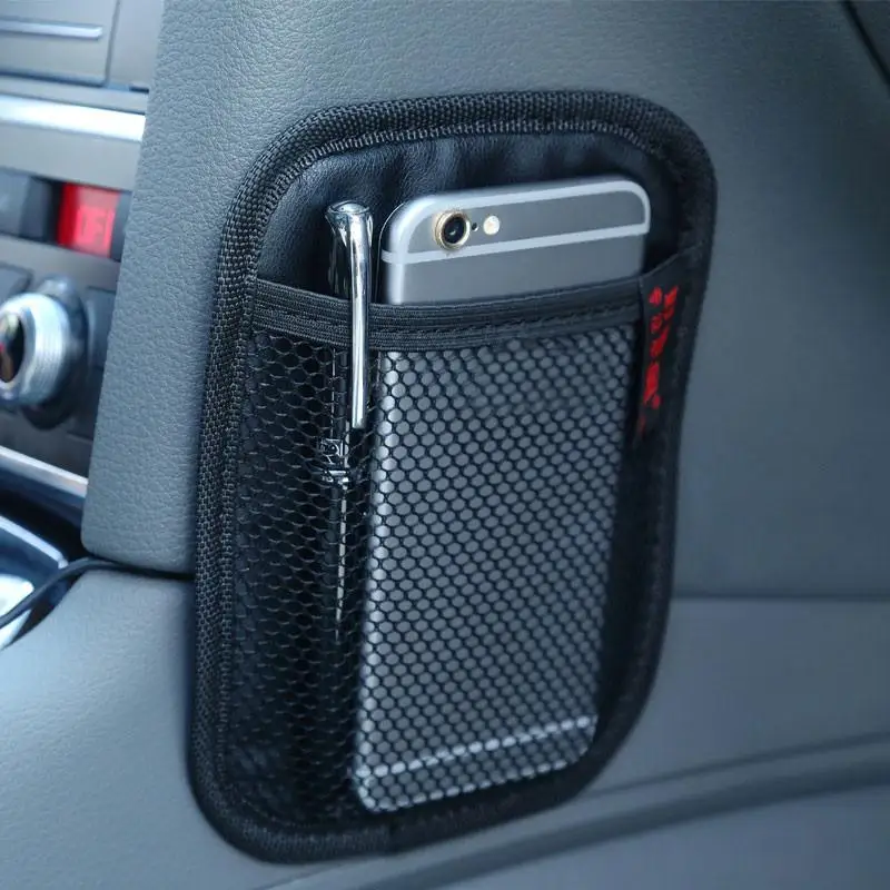

Hot Car Storage Net Bag Pocket Organizer Car Sticky Net Pocket Car Hanging Ornament Decoration Phone Change Card Storage Bags