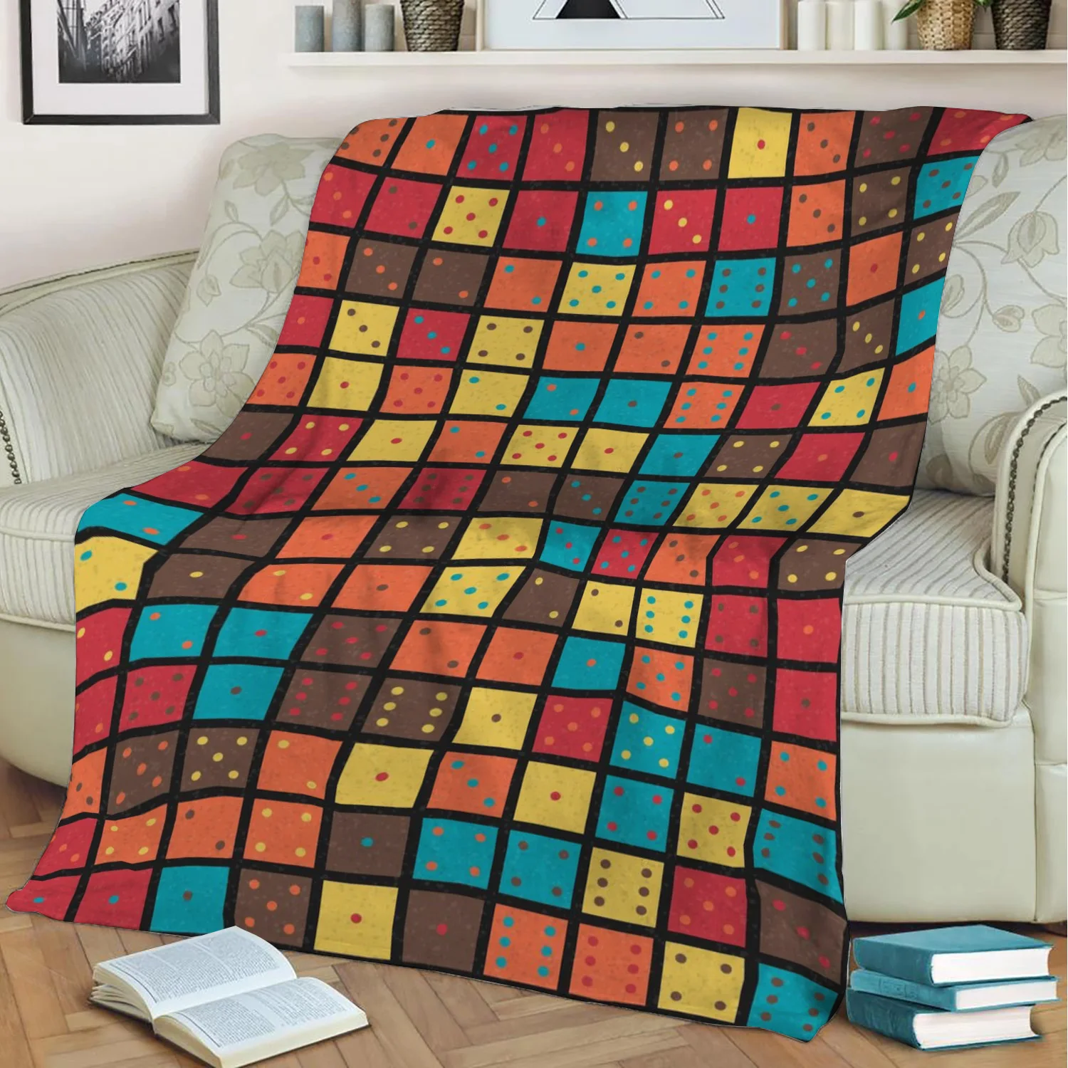 

botanical polygon III 3D Printed Velvet Plush Throw Fleece Blanket Bedspread Sherpa Blanket Home Decora