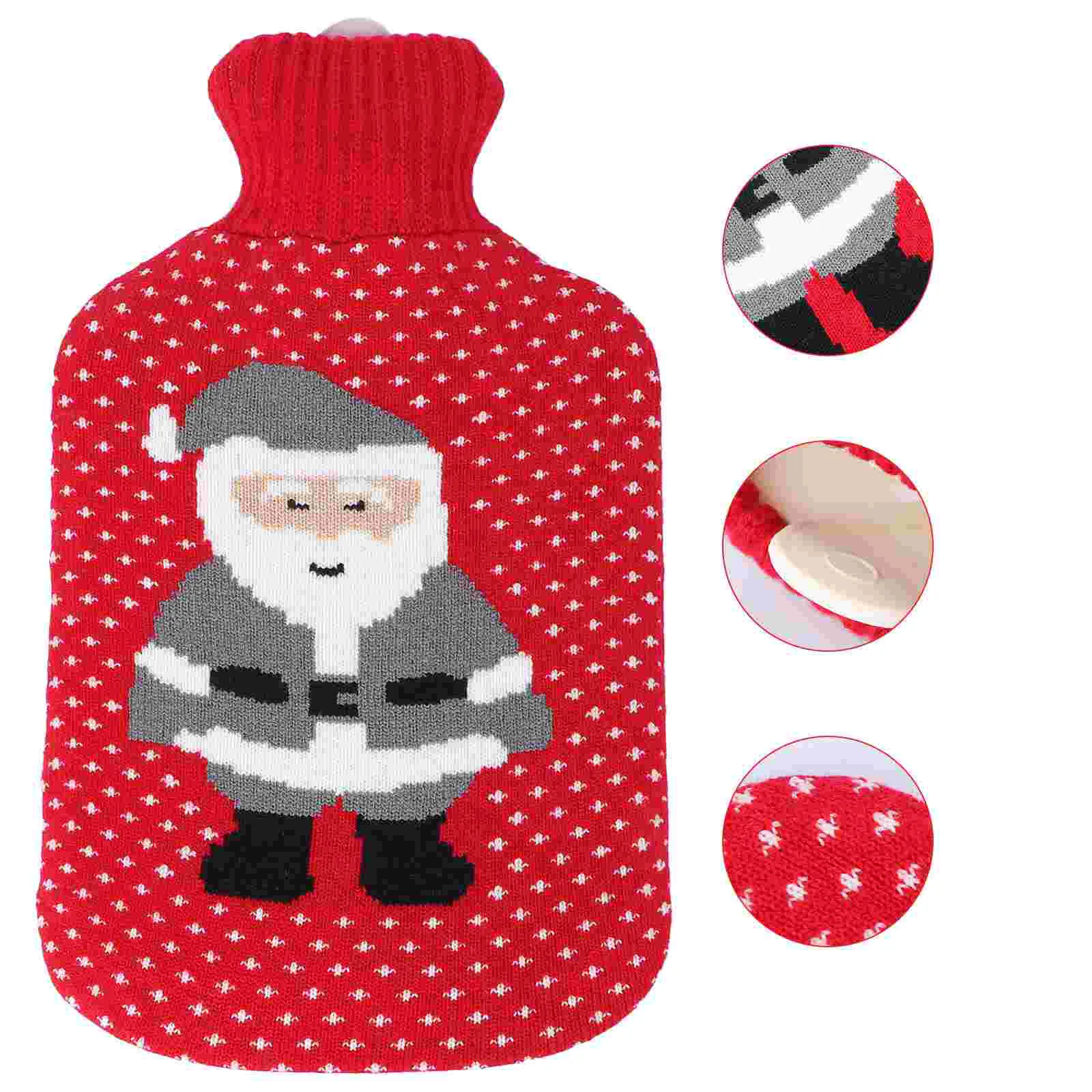 

Water Hot Bottle Bag Warm Rubber Cover Kid Pouch Xmas Portablegirlfriend Gift Christmas Mini Kit Warmer Knitted Neck Shoulder