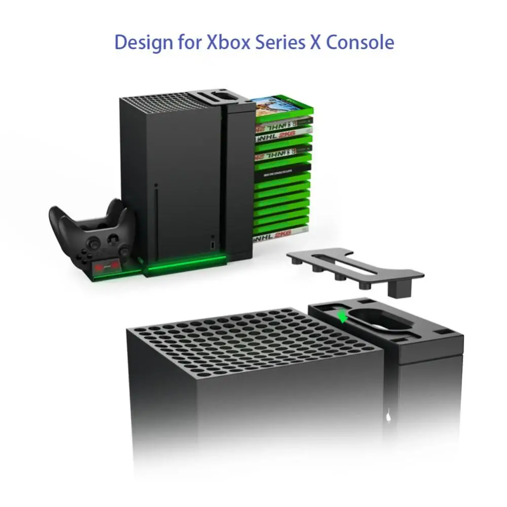

Console Charging Base For Series X Multifunctional Fast Charging Dual Charging Portable Base Console Charging Dock Black