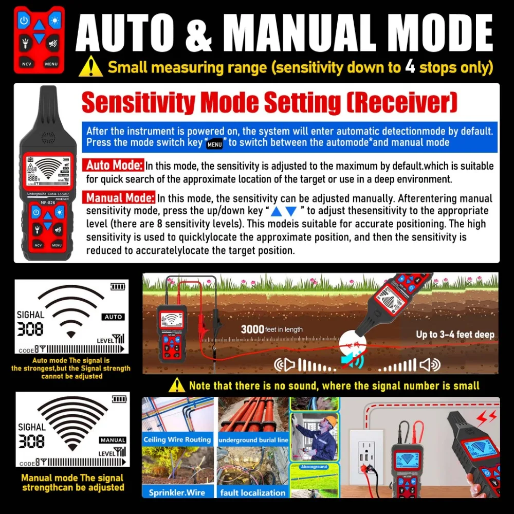 Детектор кабелей Noyafa NF-826 Wire Tracker