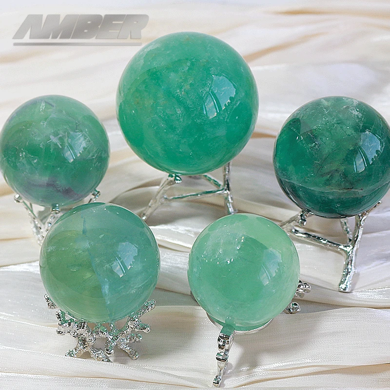 

Natural Quartz Crystal Ball Color Green Fluorite Spheres Polished Massage Reiki Healing Exquisite Room Decor Ore Souvenirs Gift