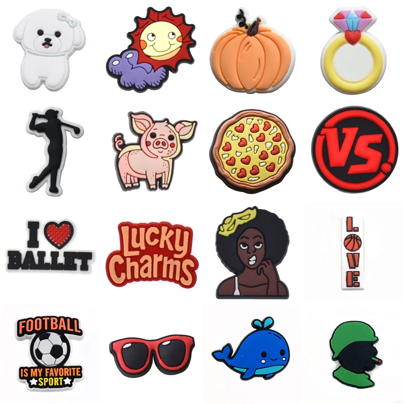 

Hot 1Pcs PVC Shoes Charms Accessories Fit Croc Sandals Wristband Garden Clog Buckle Pins Decorations Boys Girls Party Gifts