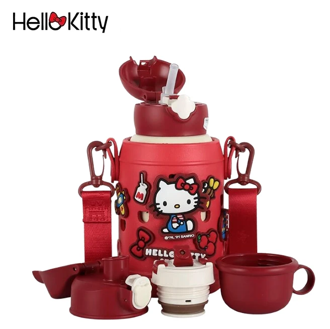 

Sanrio Hellokitty термос чашка Kawaii Мультфильм большая емкость нержавеющая сталь Студенческая креативная Милая чашка для воды подарок девочке на день рождения