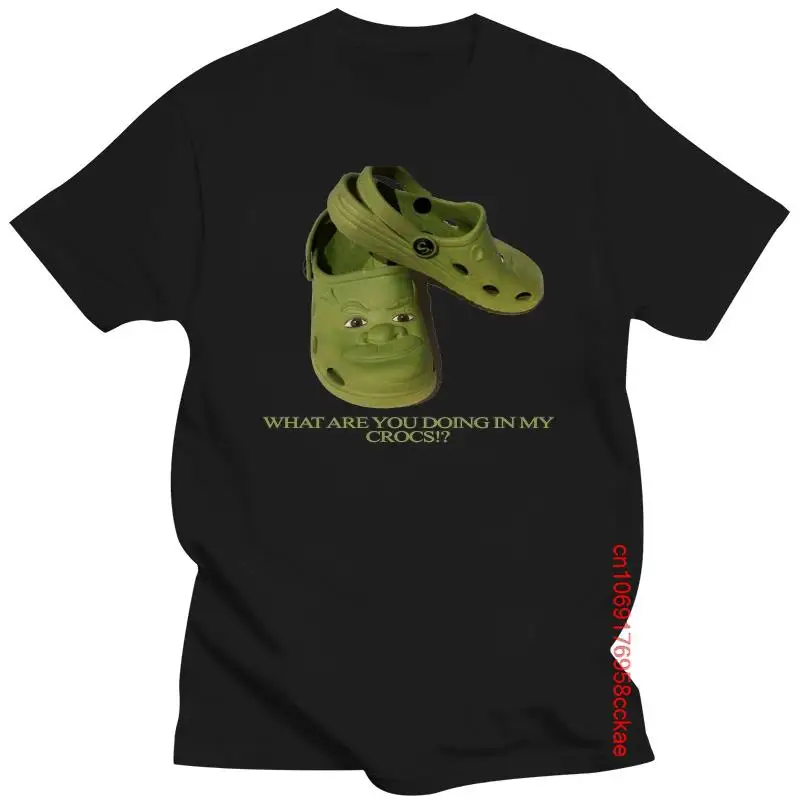 

What Are You Doing In My Shrek Crocs T Shirt Men Women Summer Fun Pattern Printing Short Sleeve Tops College Pop T-shirt Man New