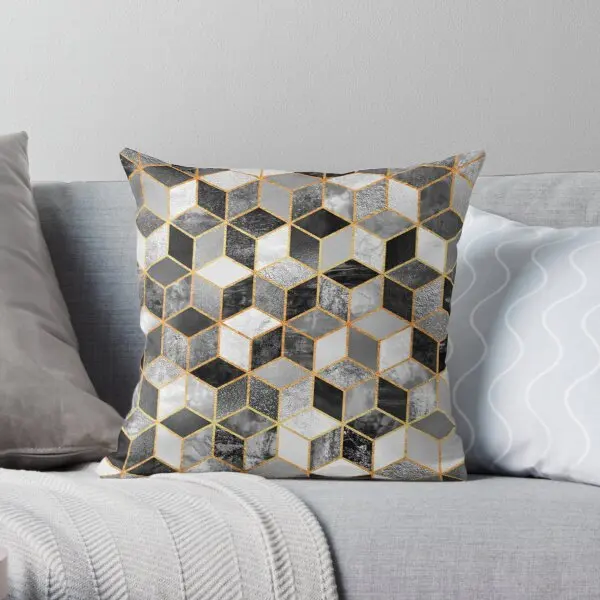 

Black White Cubes Printing Throw Pillow Cover Square Fashion Anime Soft Bed Decor Home Waist Wedding Throw Pillows not include