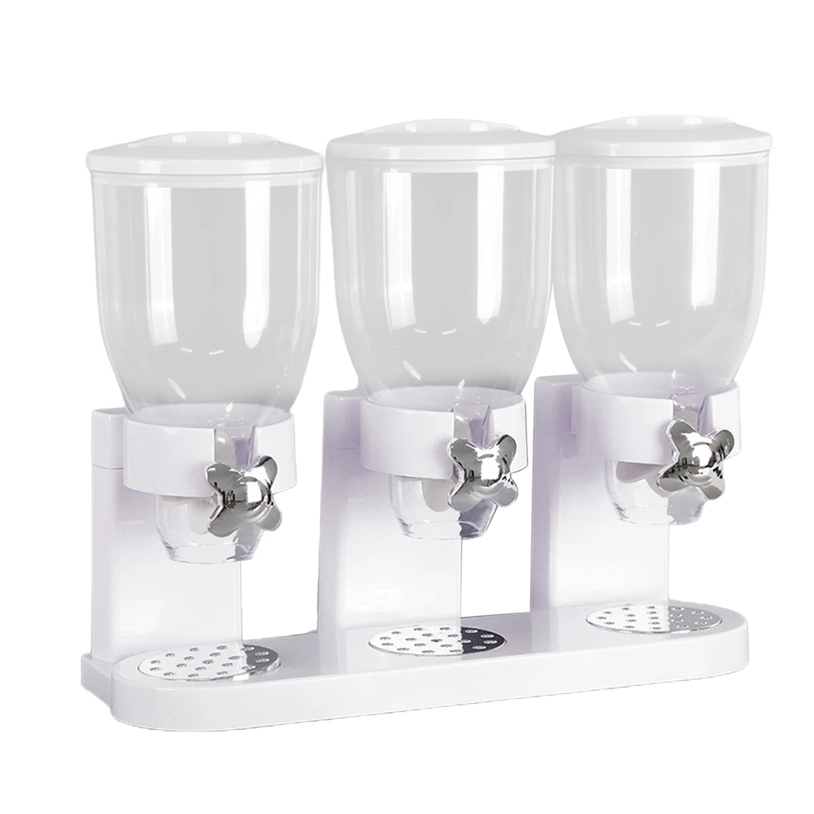 

Dry Food & Cereal Dispenser Three Canister Container for Cereal Grain Granola Kitchen Countertop Storage Container for Candy Nut