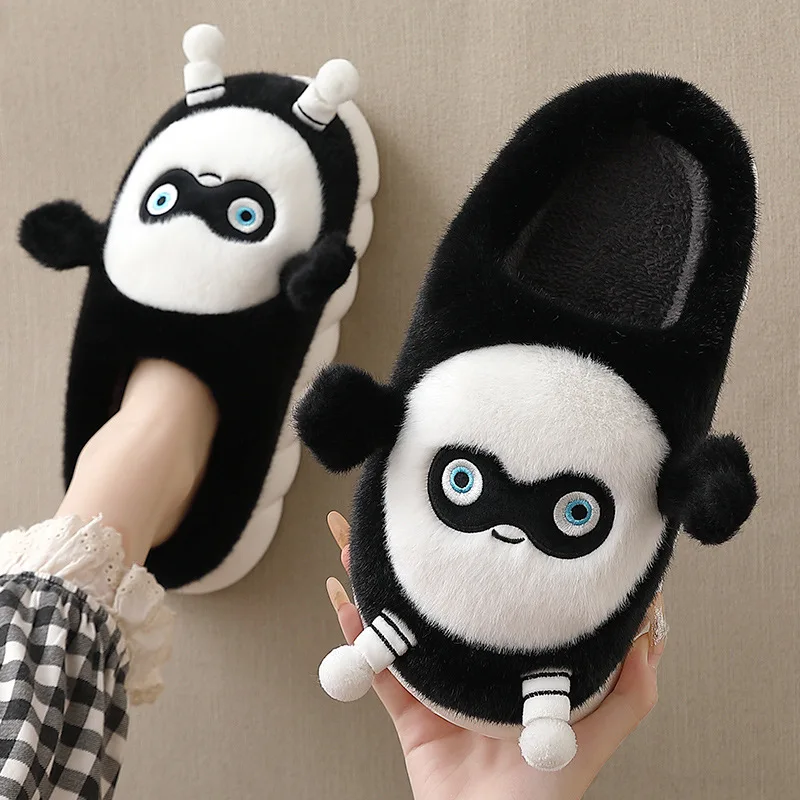 

ASIFN New Fuzzy Winter Warm Cotton Slippers Women Slippers Soft Sole Plush Cozy Funny Indoor Home Footwear Cute Houseshoes