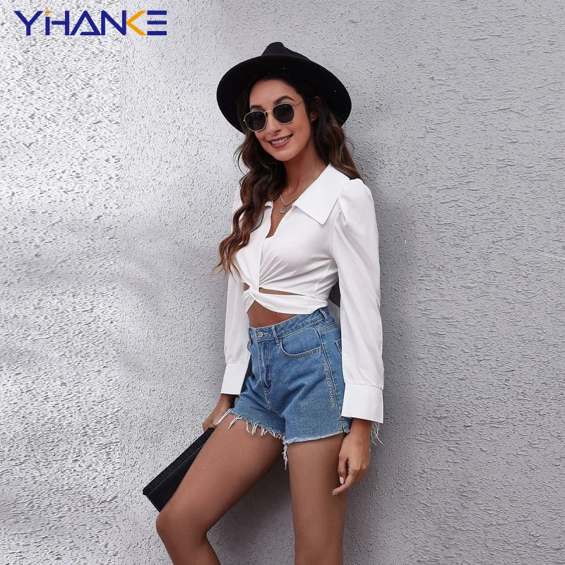 

Новинка, Женский пикантный жилет с открытой спиной и перекрестными лямками, с вырезами спереди, бандажная рубашка, рубашка с кукольным воро...