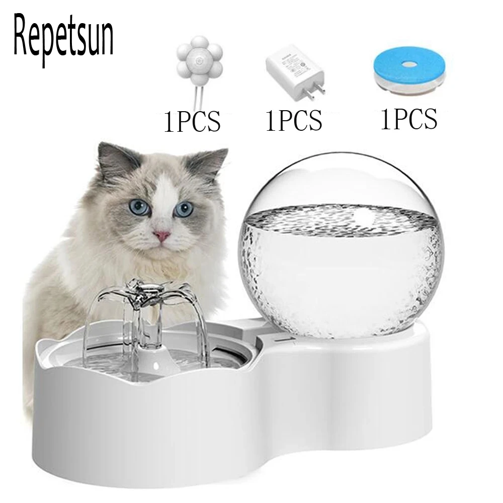

2.3L Automatic Cat Water Fountain With Faucet Dog Water Dispenser Transparent Filter Drinker Pet Sensor Auto Drinking Feeder