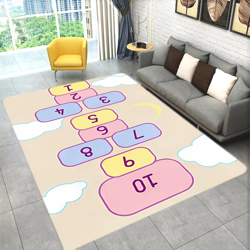 

Carpet in the Living Room Hopscotch Mats Cute Rug Mat Kitchen Floor Bath Balcony Home Table Children Door Entrance Prayers Rugs