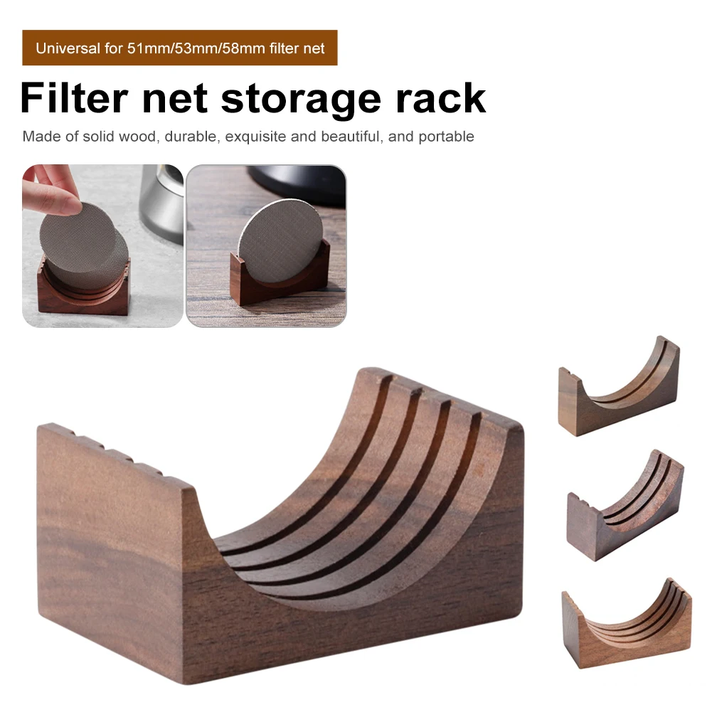 

New Practical Filter Screen Rack Coffee Divider Holder Convenient Moisture-proof Home Wooden Coffee Making Puck Screen Bracket