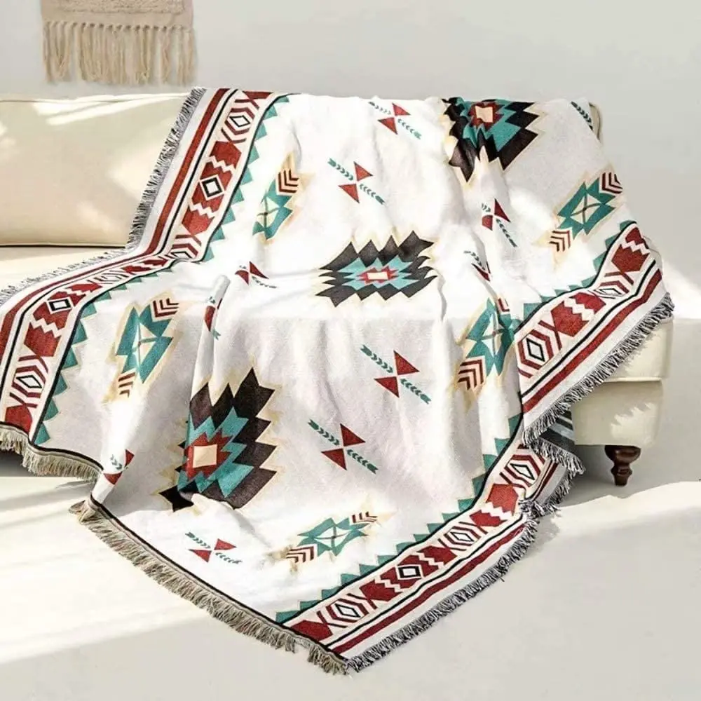 Southwest Throw Blankets Double Sided Aztec Southwest Throws Cover for Couch Chair Sofa Bed Outdoor Beach Travel
